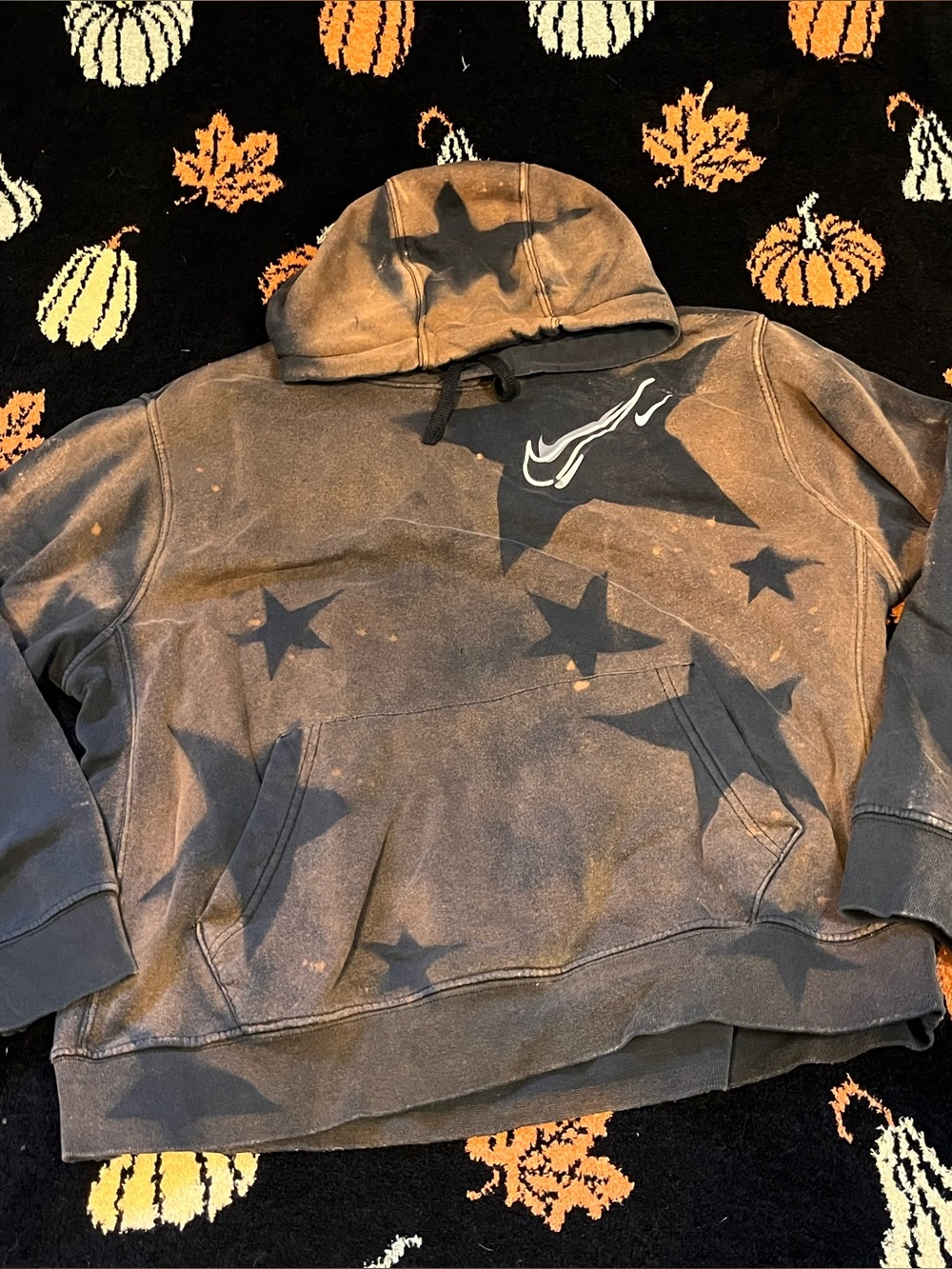 #15 Brown Distressed Star-Print Hoodie available on live sept 7th 9am mst